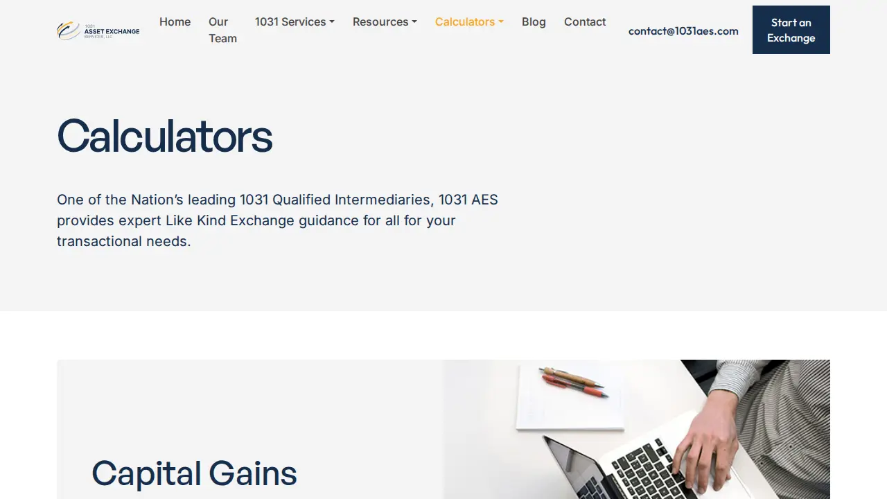 1031AES - Asset Exchange Services page