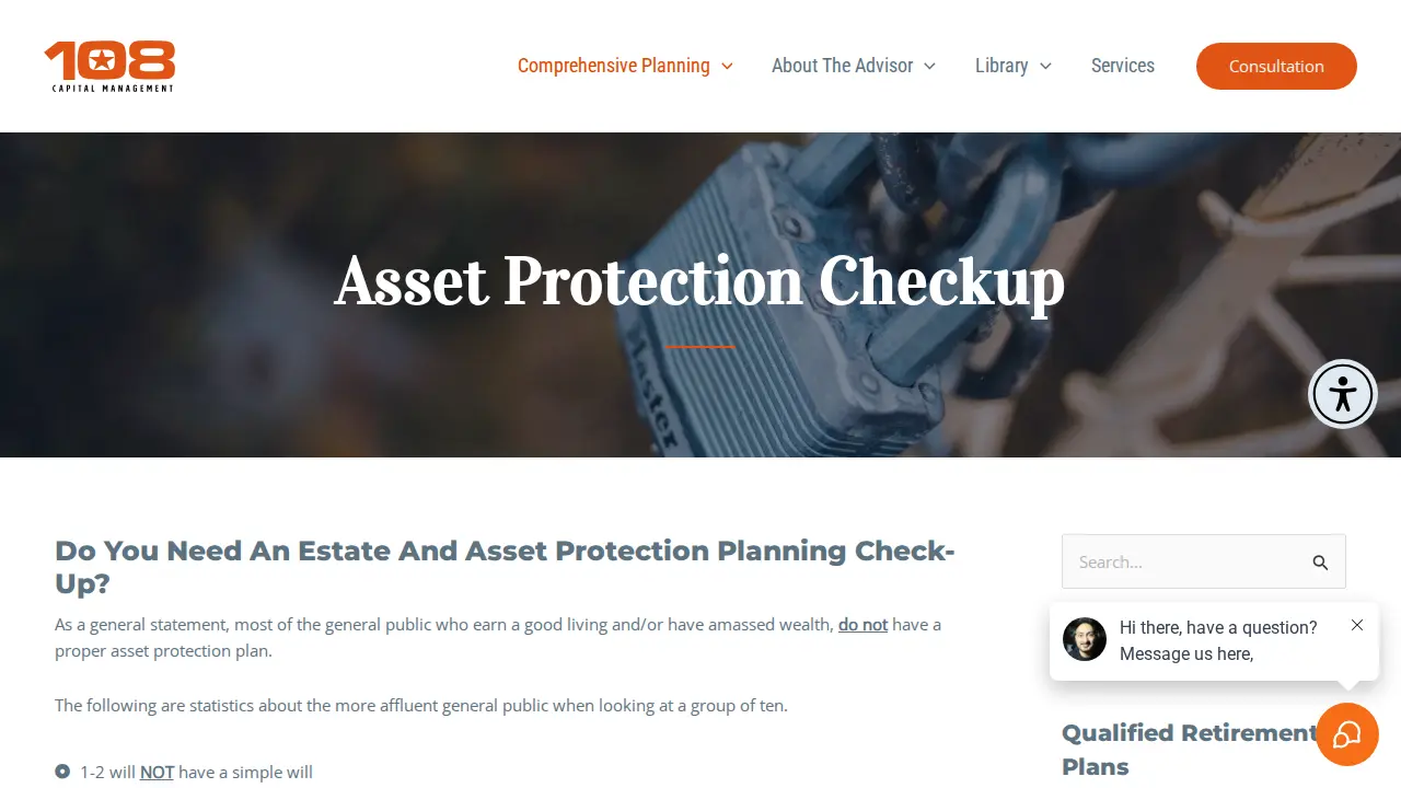 108 Capital Management page