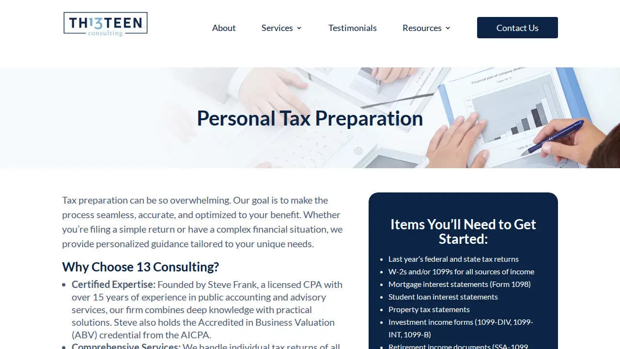 13 Consulting LLC page