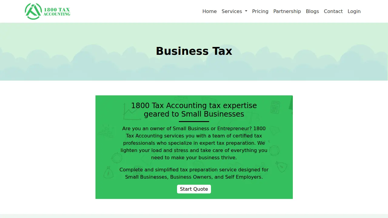1 800 Tax Accounting page
