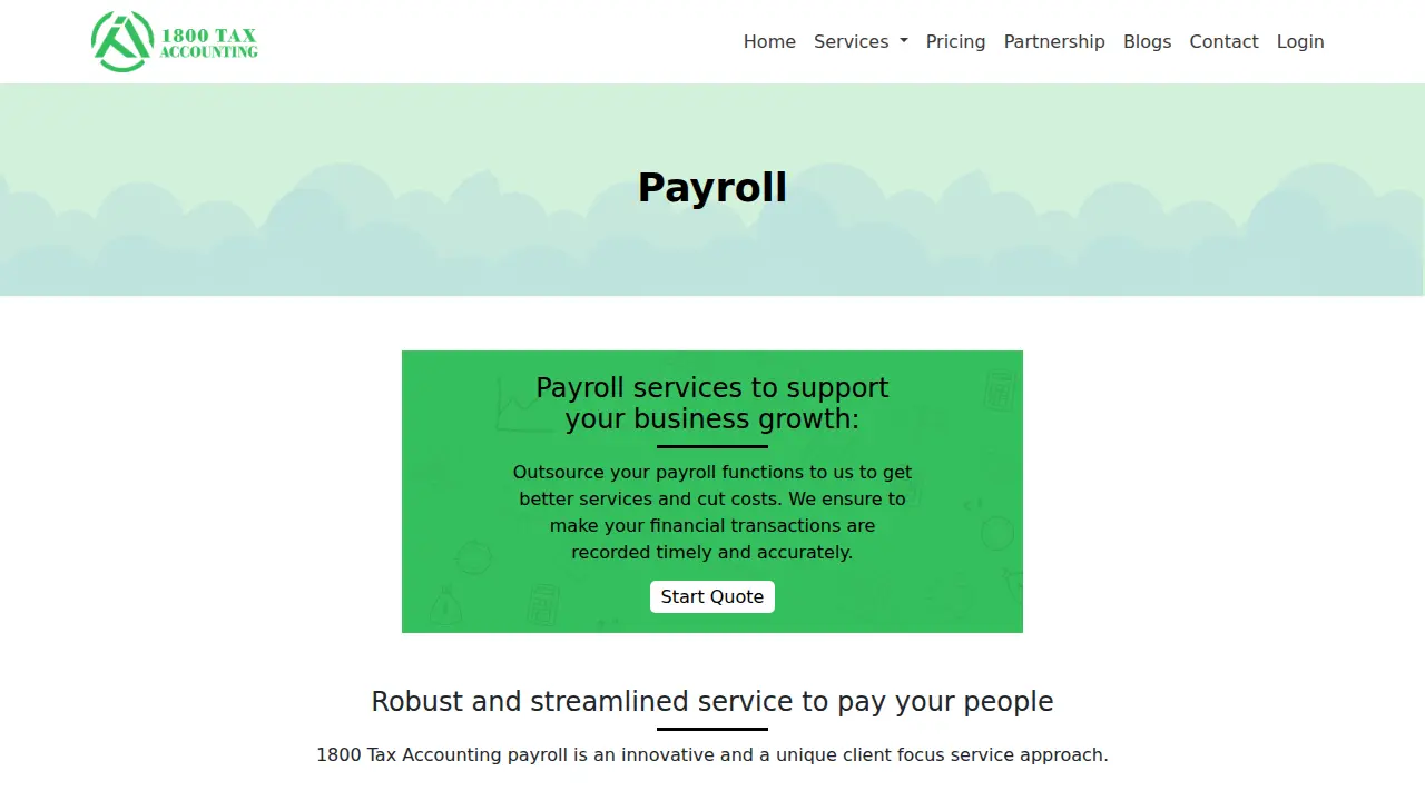 1 800 Tax Accounting page