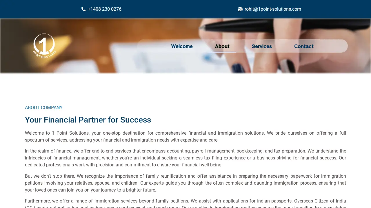 1point-solutions page