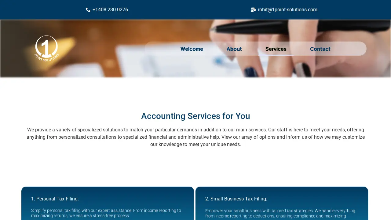 1point-solutions page