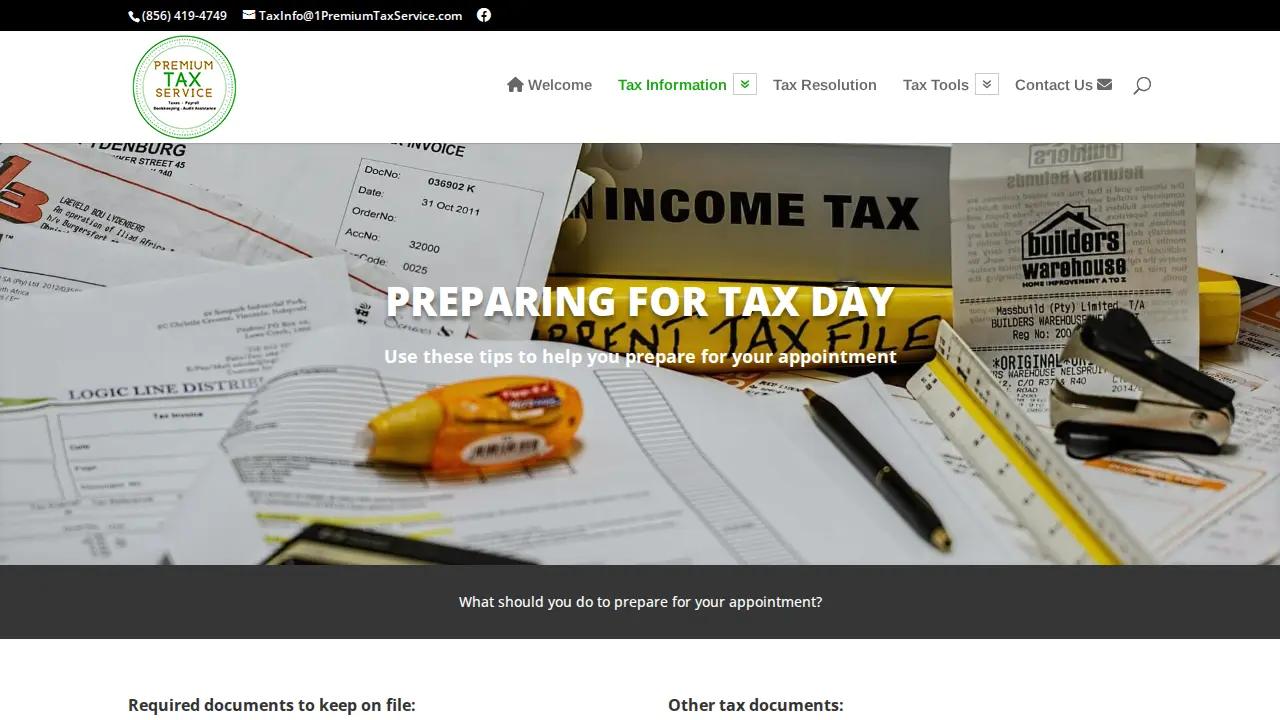 1 Premium Tax Services page