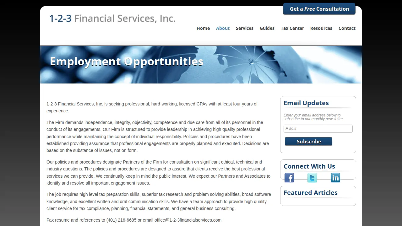 1-2-3 Financial Services, Inc. page