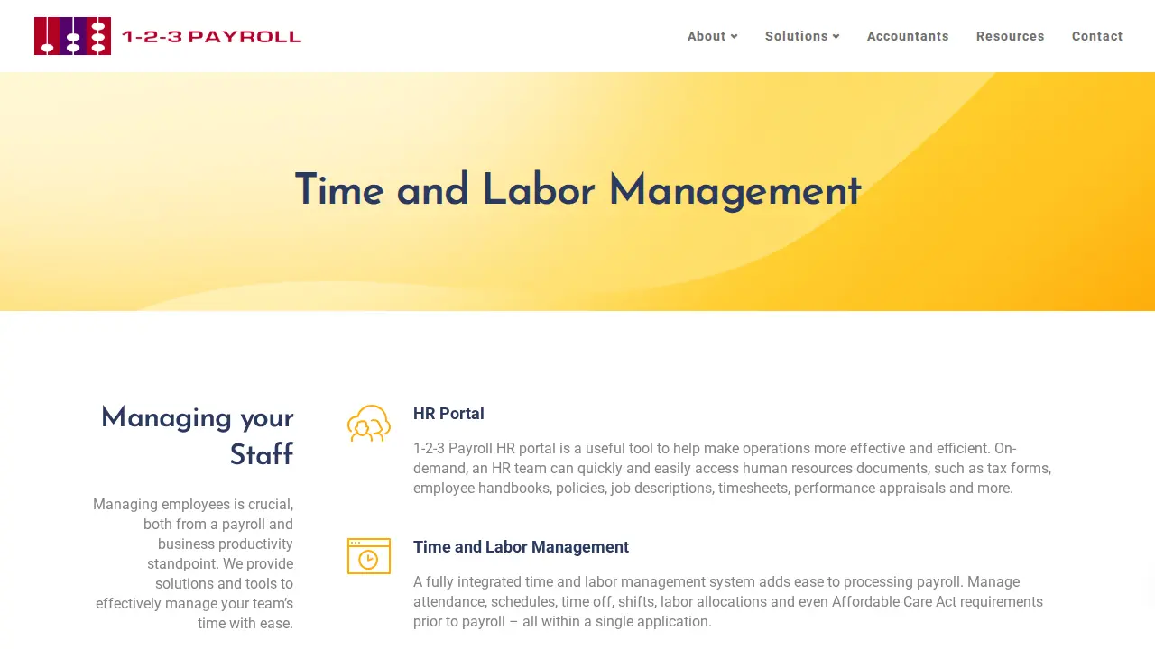 1-2-3 Payroll page
