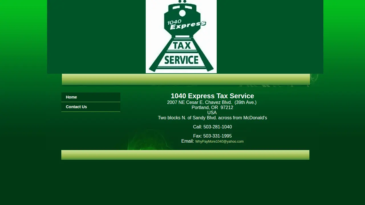 1040 Express Tax Service page