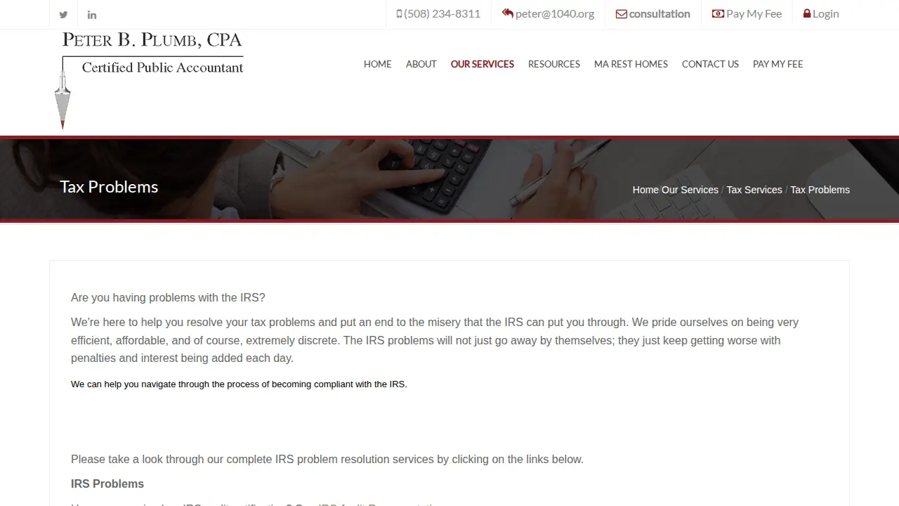 Peter B. Plumb CPA page