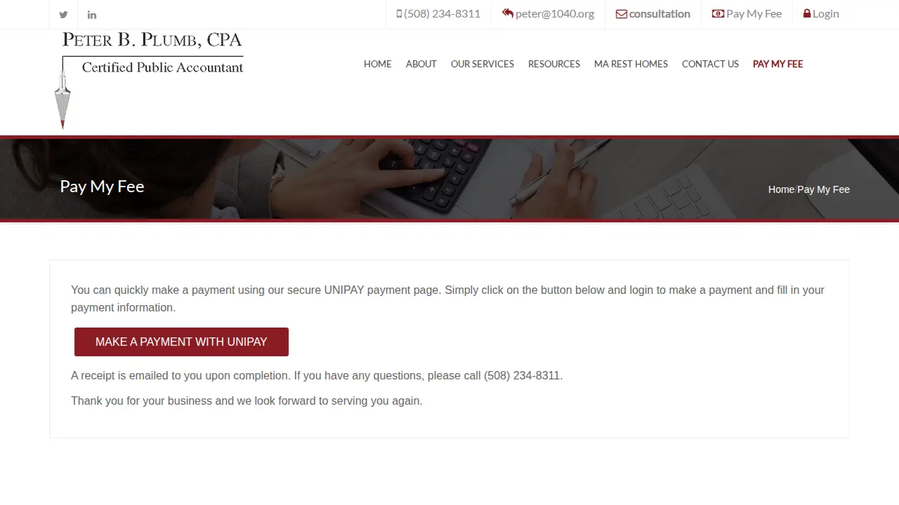 Peter B. Plumb CPA page