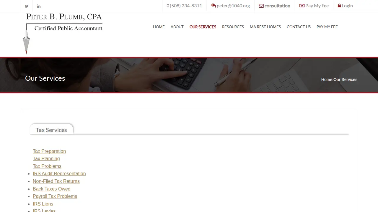 Peter B. Plumb CPA page