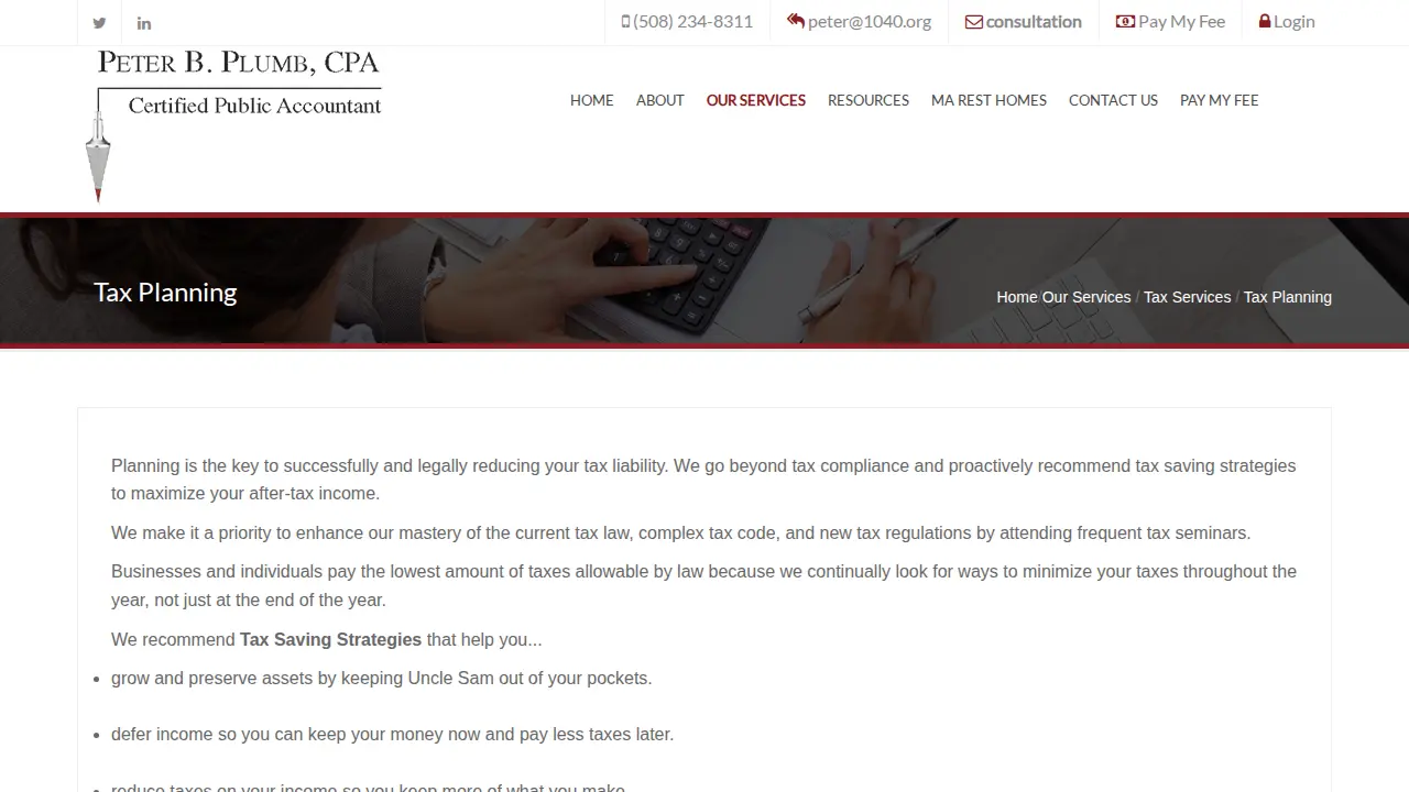 Peter B. Plumb CPA page