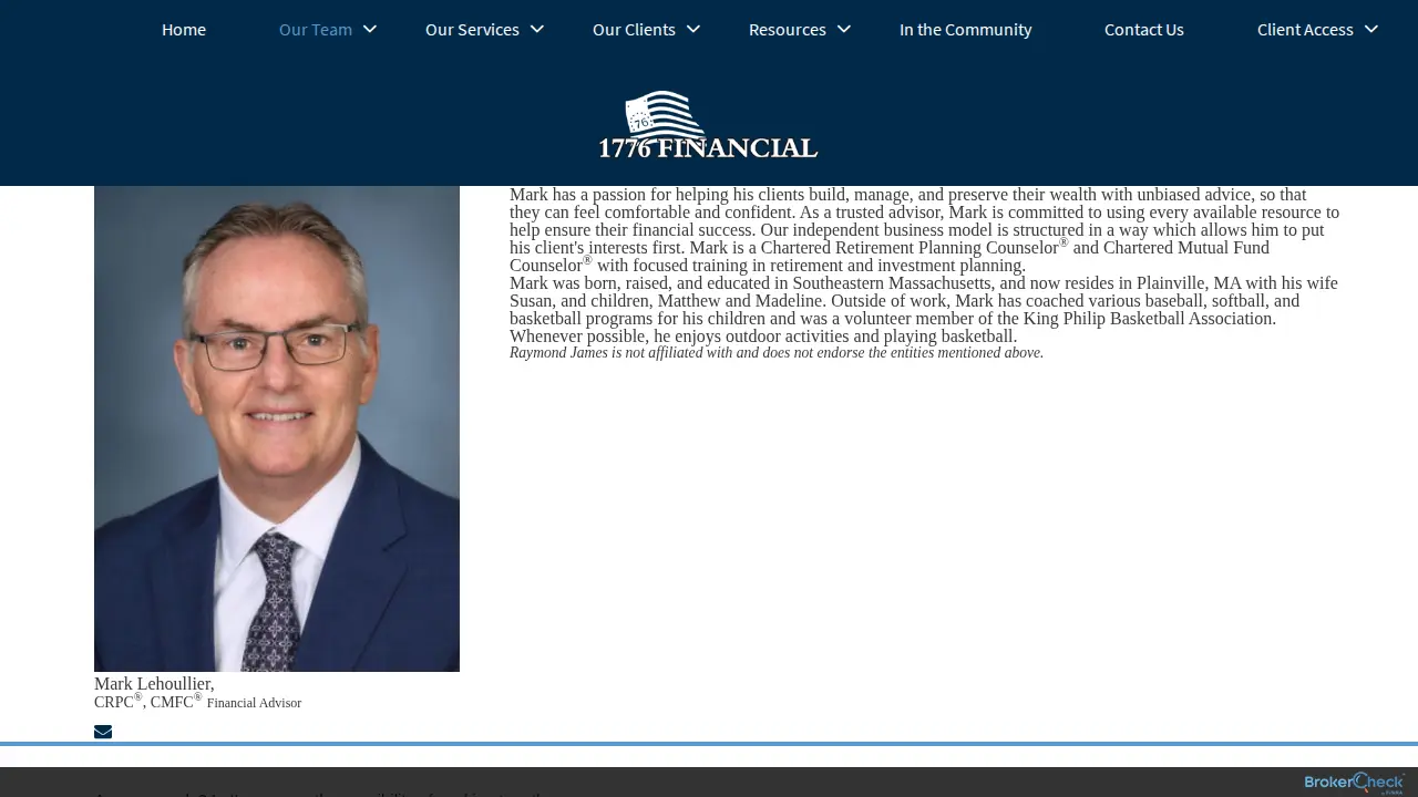 1776 Financial Services page