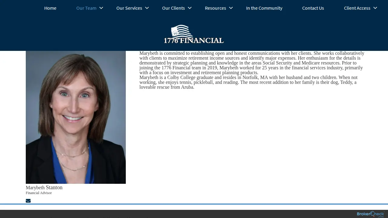 1776 Financial Services page