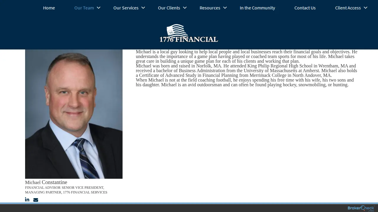 1776 Financial Services page