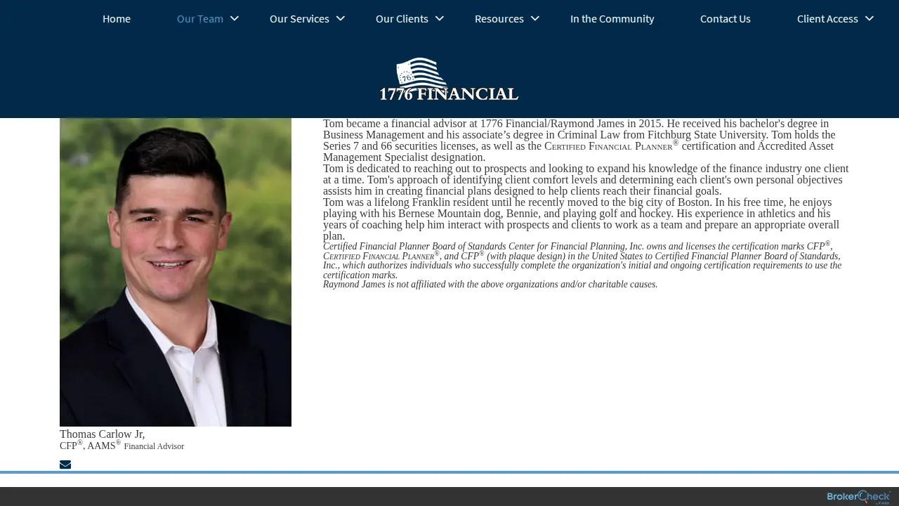 1776 Financial Services page