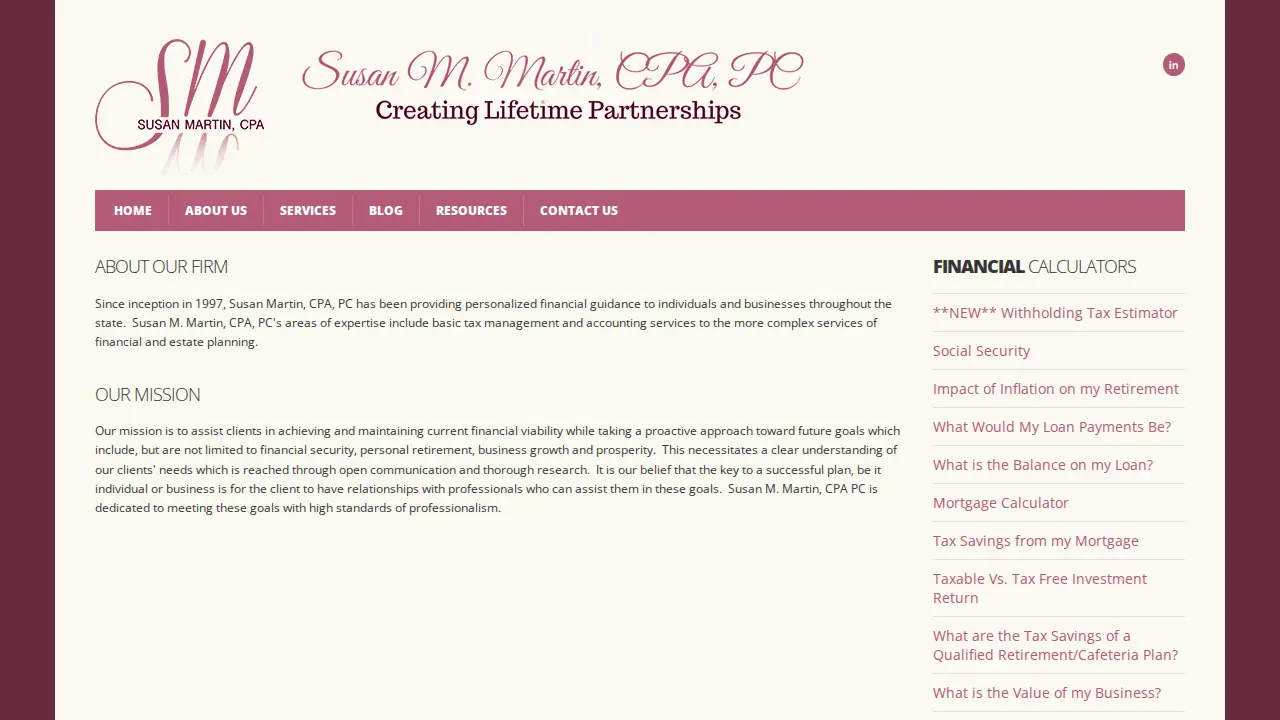 Susan M. Martin CPA, PC page
