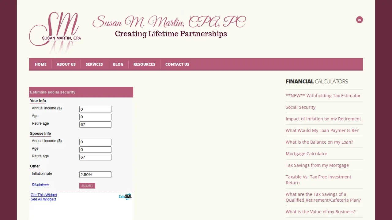 Susan M. Martin CPA, PC page