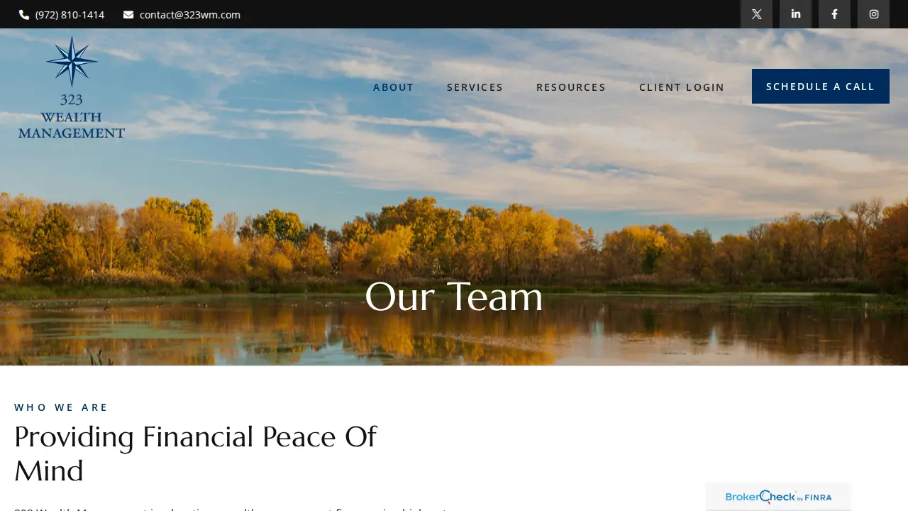 323 Wealth Management LLC, Financial Advisor page