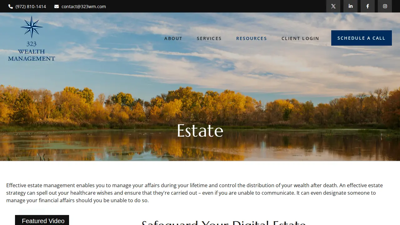 323 Wealth Management LLC, Financial Advisor page