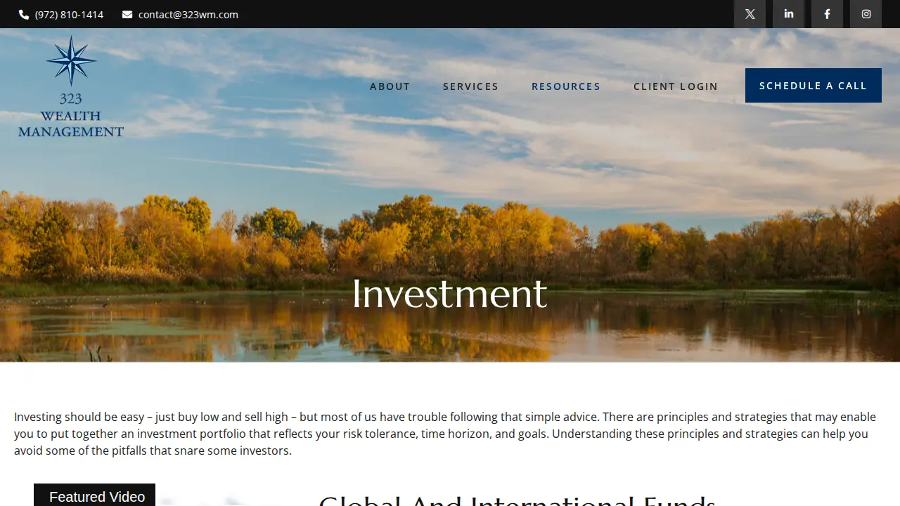 323 Wealth Management LLC, Financial Advisor page
