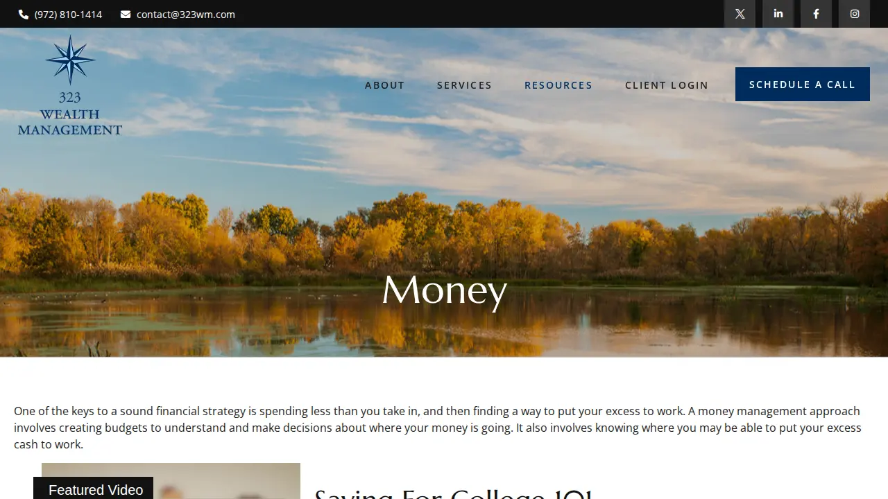 323 Wealth Management LLC, Financial Advisor page
