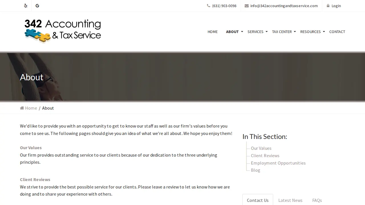 342 Accounting & Tax Service page