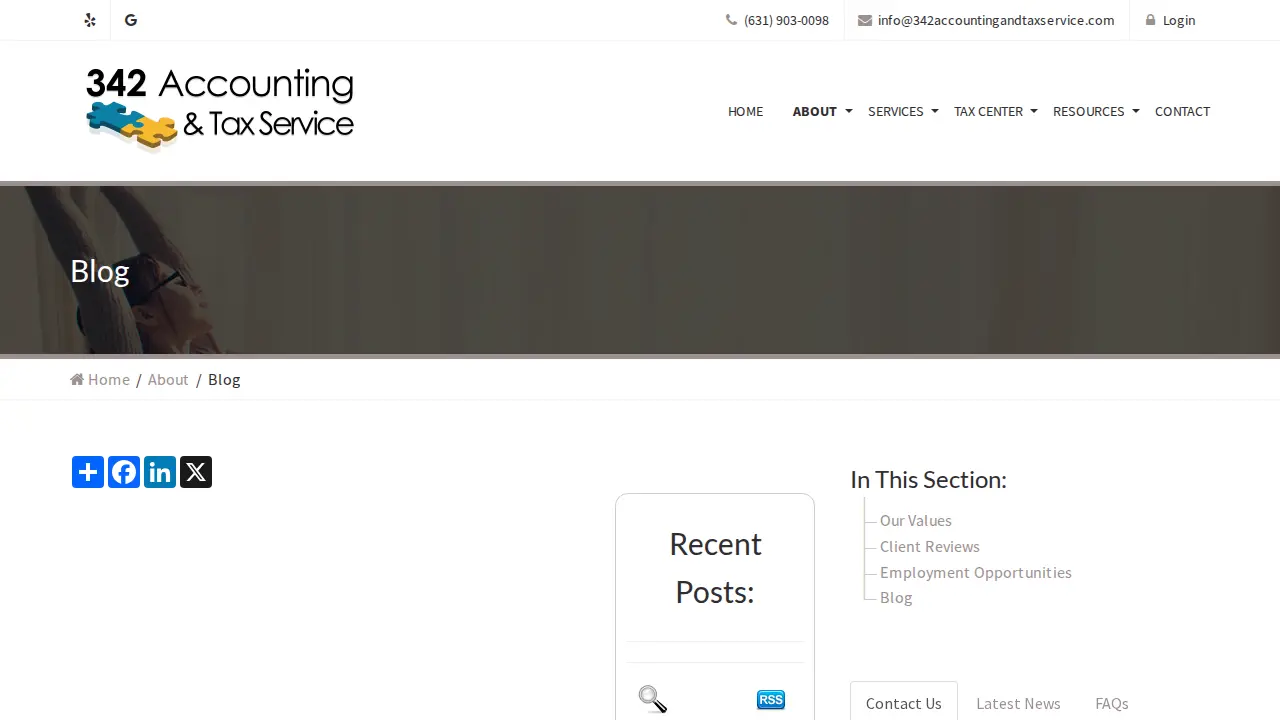 342 Accounting & Tax Service page