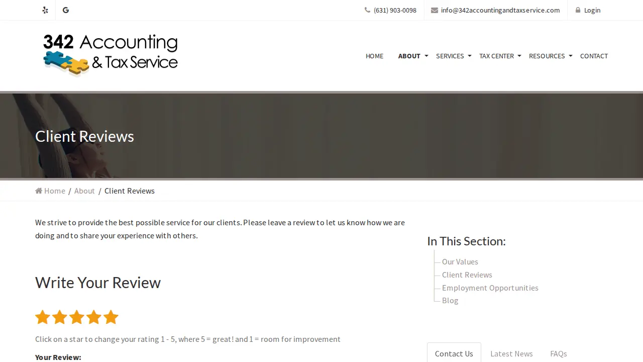 342 Accounting & Tax Service page