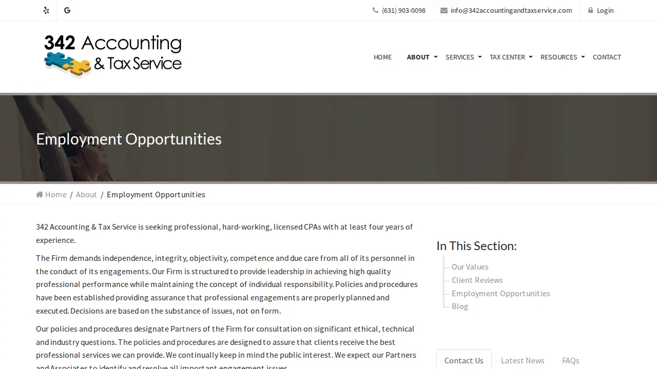 342 Accounting & Tax Service page
