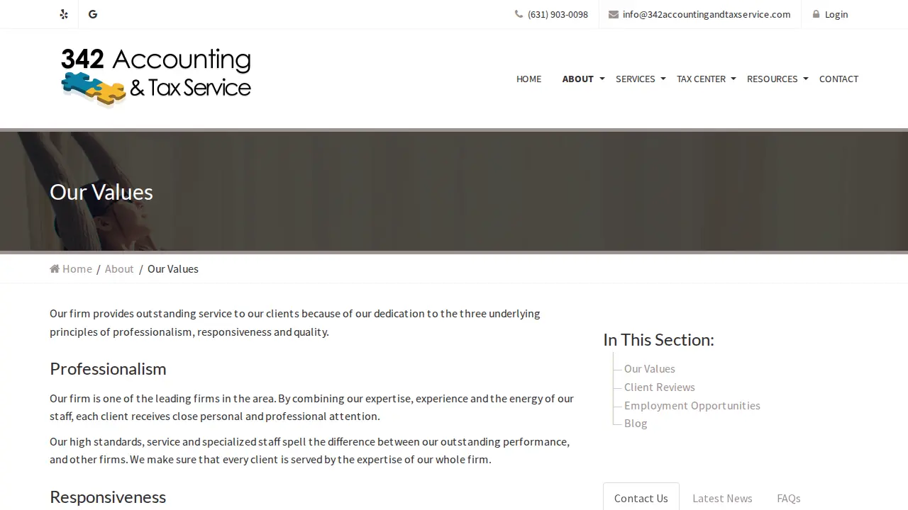 342 Accounting & Tax Service page