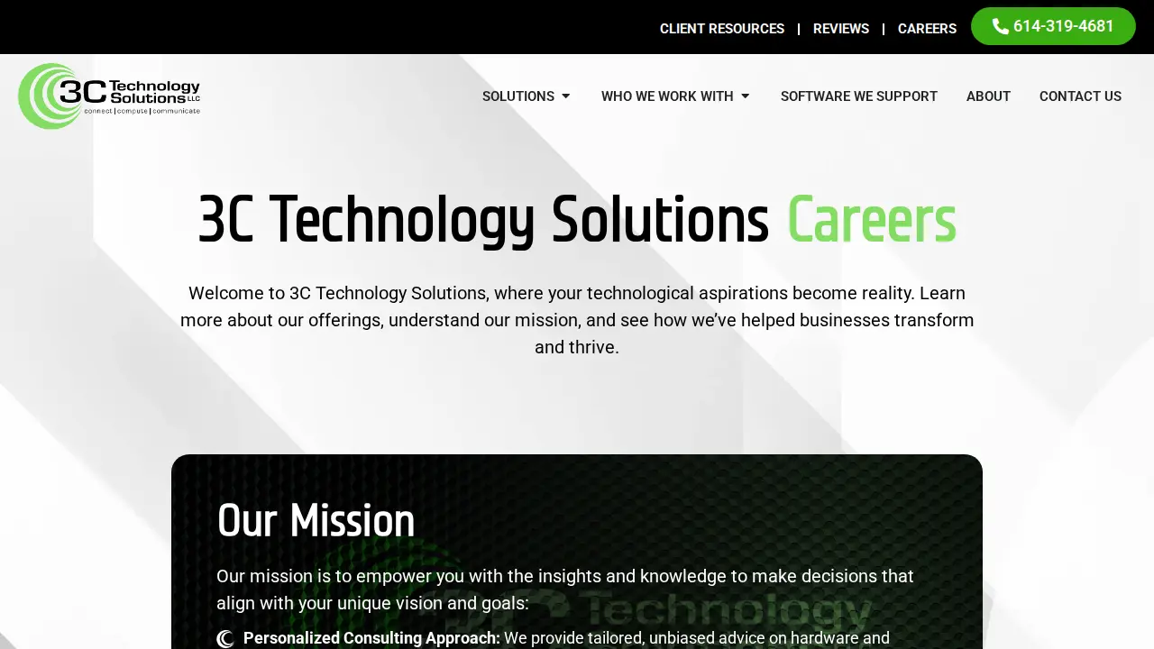 3C Technology Solutions page