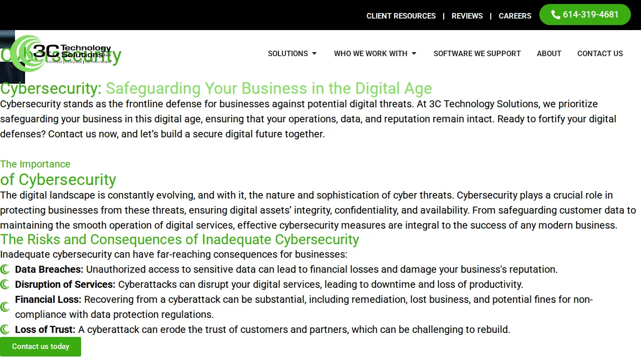 3C Technology Solutions page