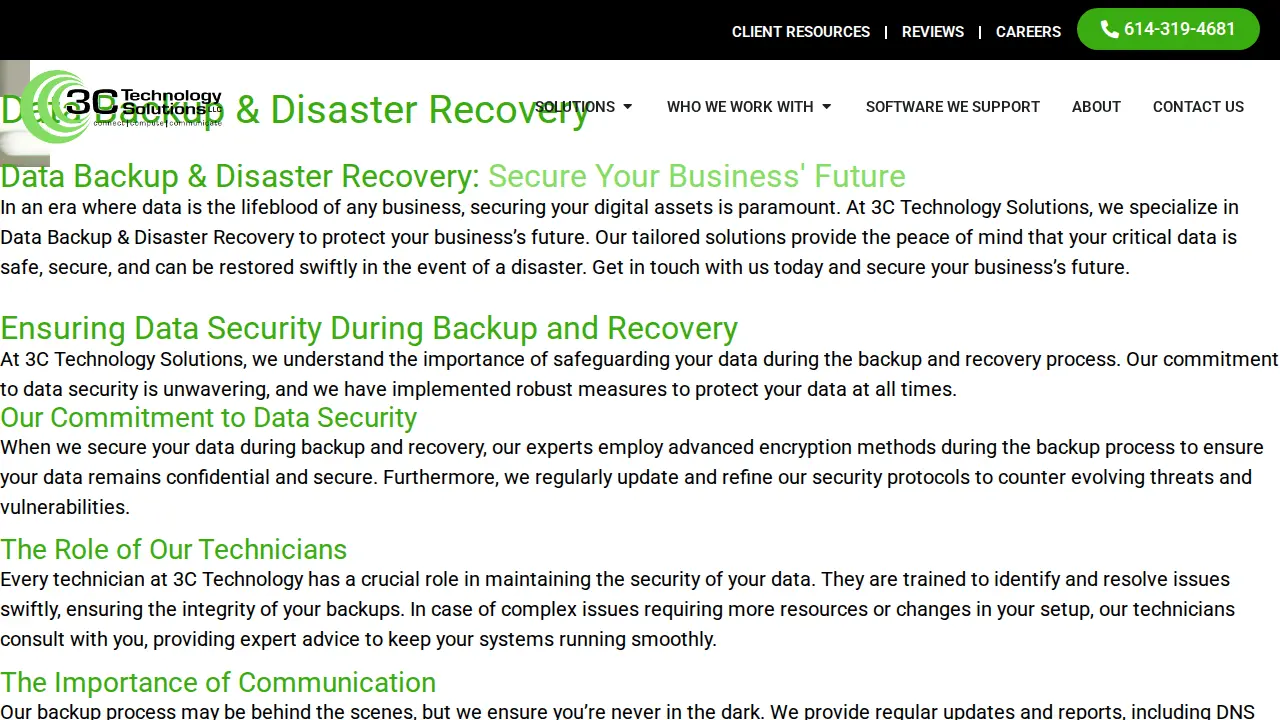 3C Technology Solutions page
