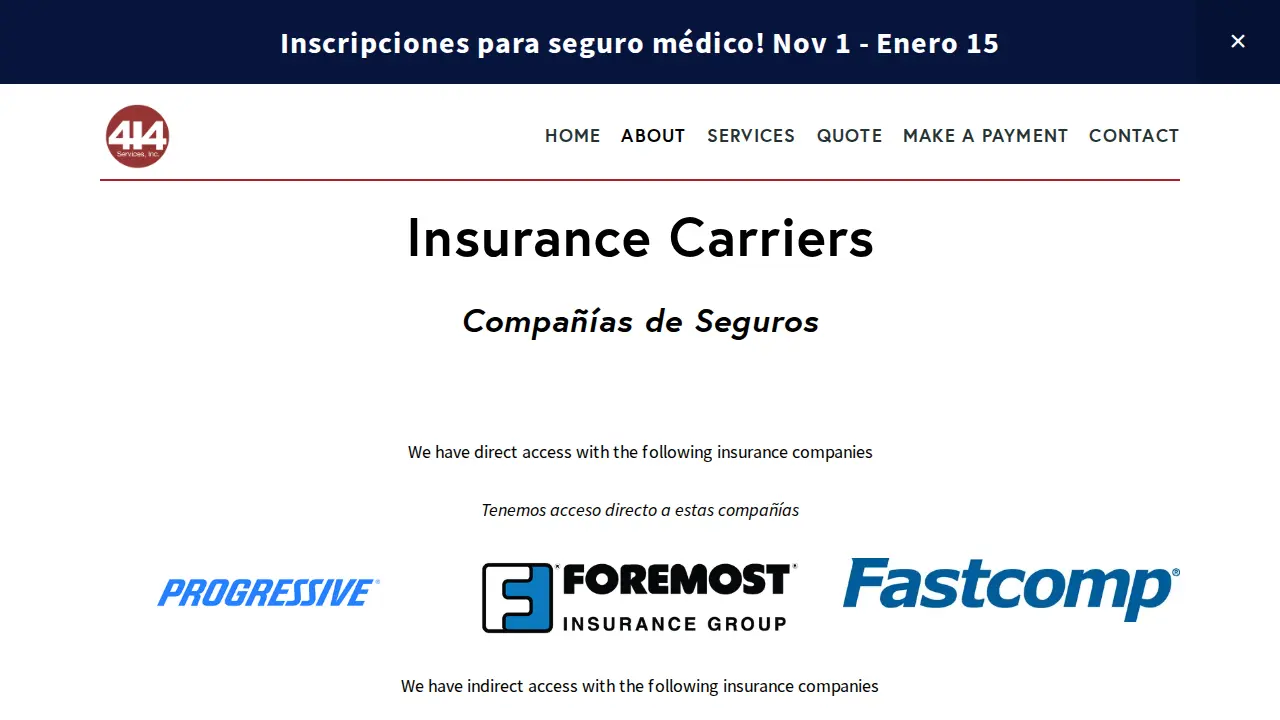 414 Services, Inc. page