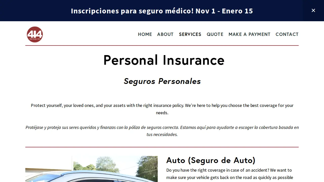 414 Services, Inc. page
