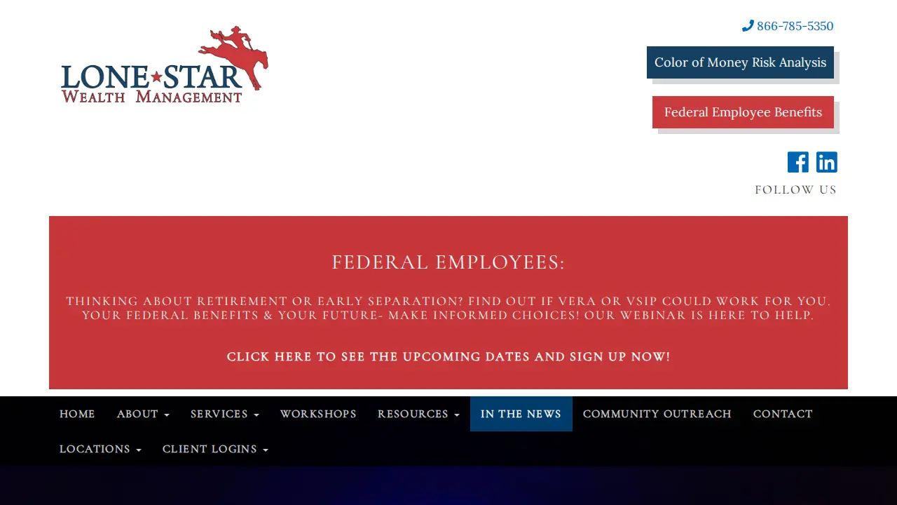 LoneStar Wealth Management page