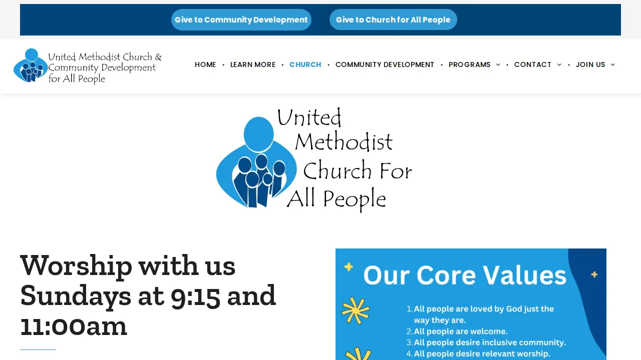 United Methodist Church For All People page
