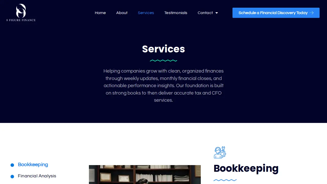 8 Figure Finance page