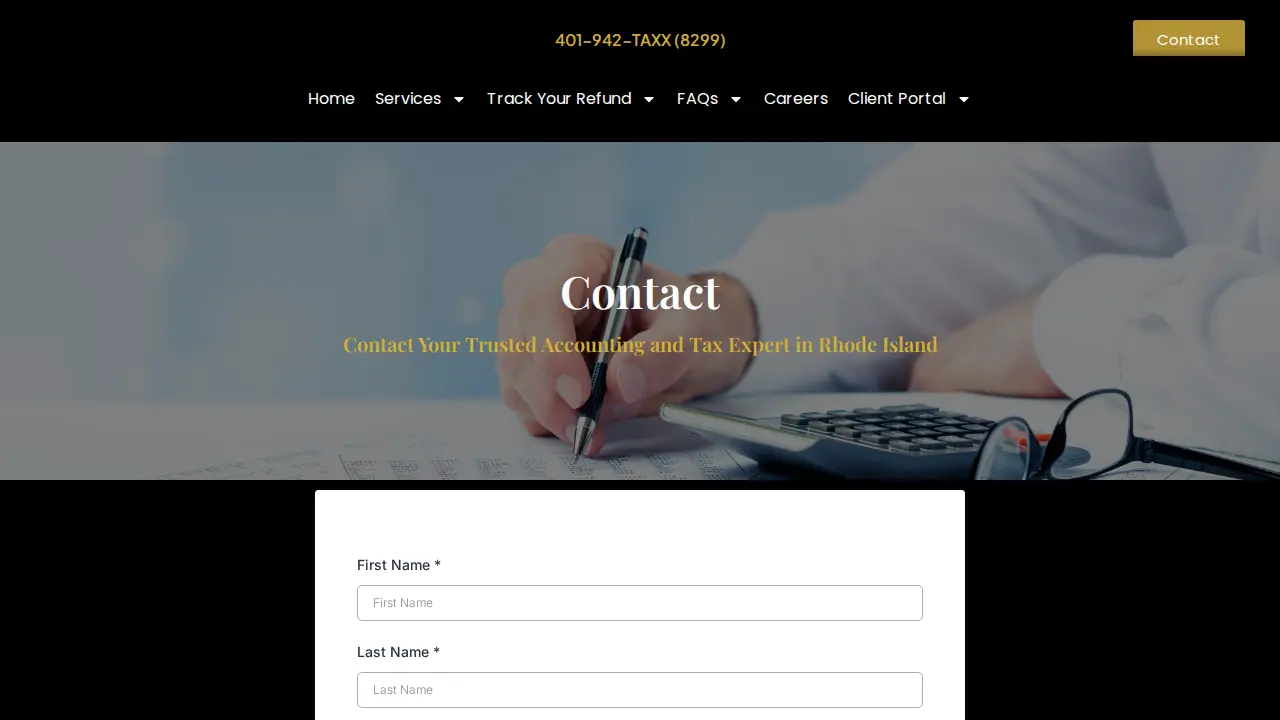 A-Counting and Tax Services page