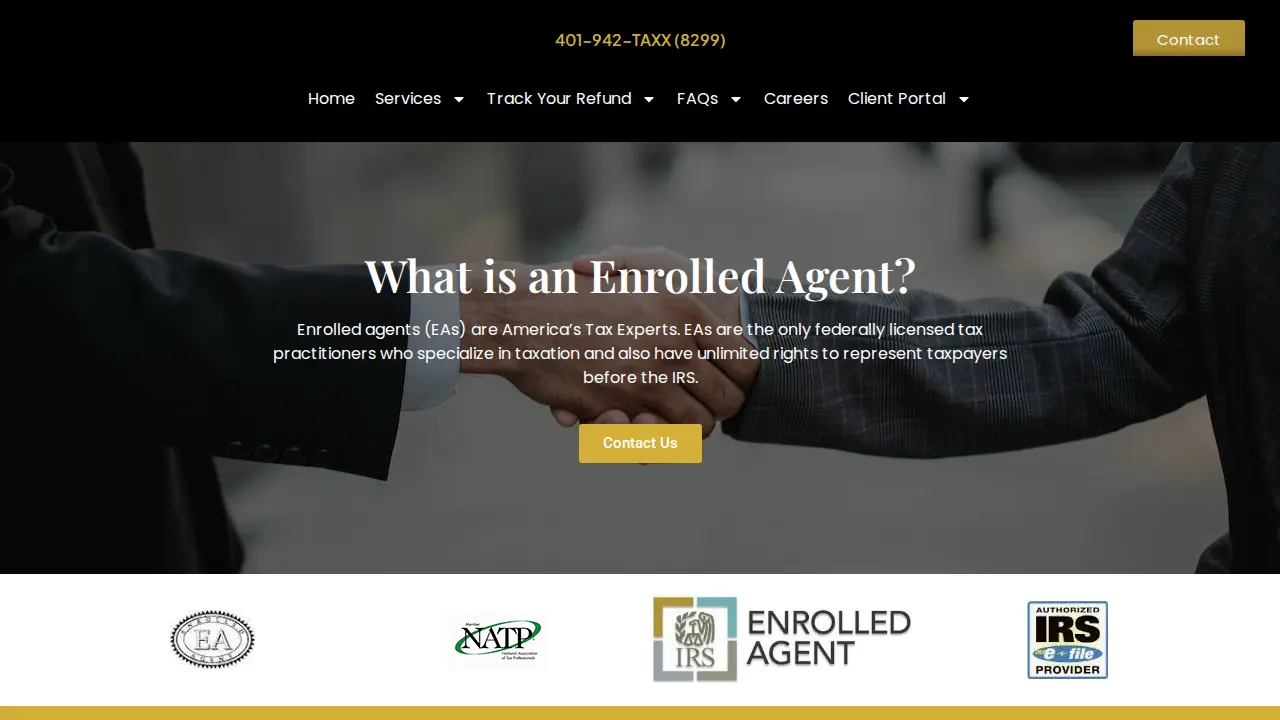 A-Counting and Tax Services page