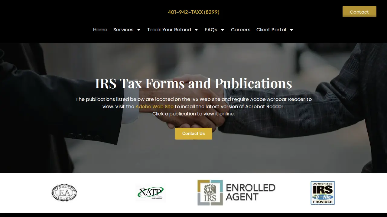 A-Counting and Tax Services page