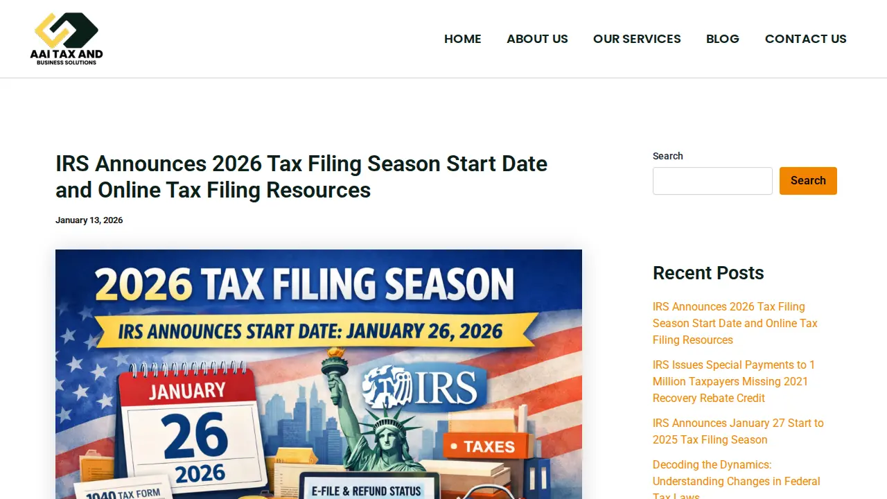 AAI TAX AND BUSINESS SOLUTIONS page