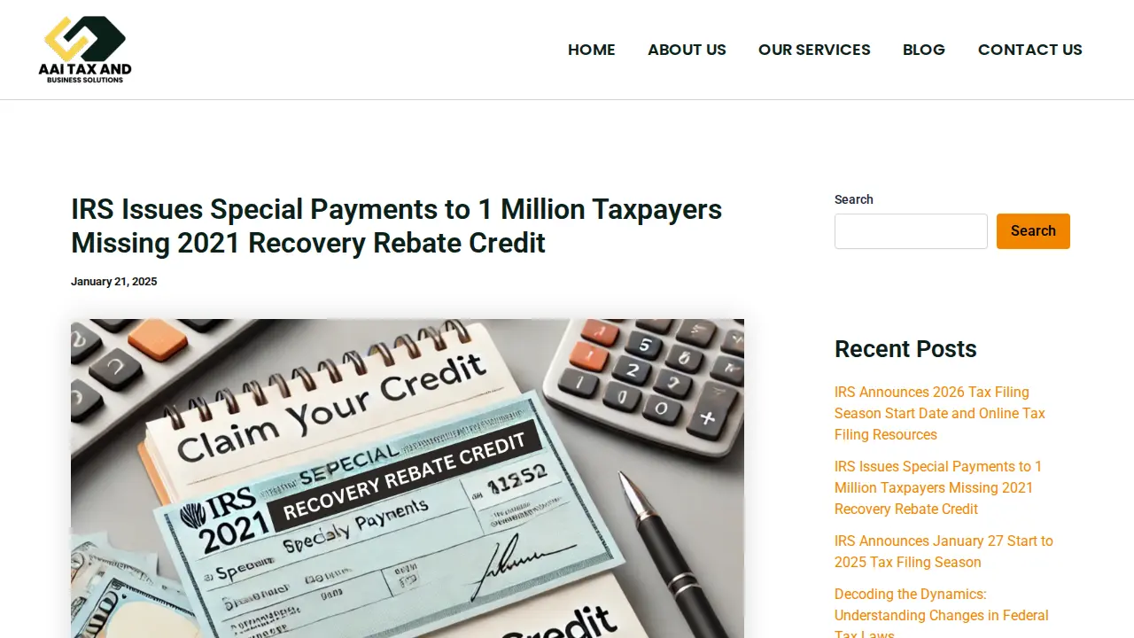 AAI TAX AND BUSINESS SOLUTIONS page