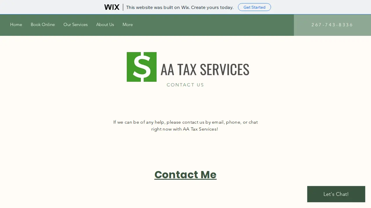 AA Tax Services page