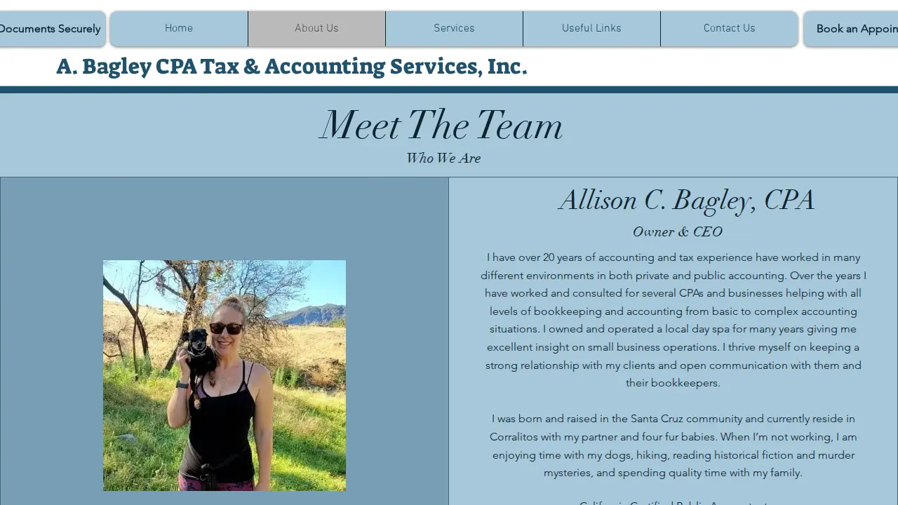 A. Bagley CPA Tax & Accounting Services page