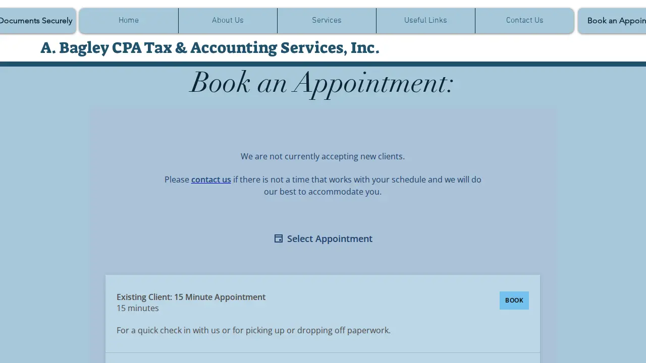 A. Bagley CPA Tax & Accounting Services page