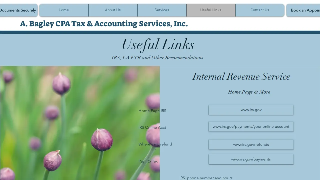 A. Bagley CPA Tax & Accounting Services page