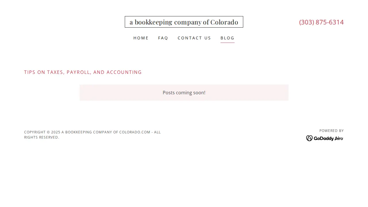 a bookkeeping company of Colorado page