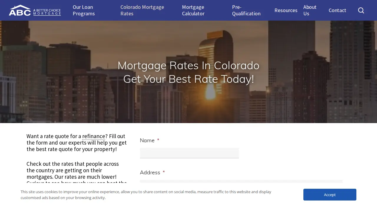 A Better Choice Mortgage page