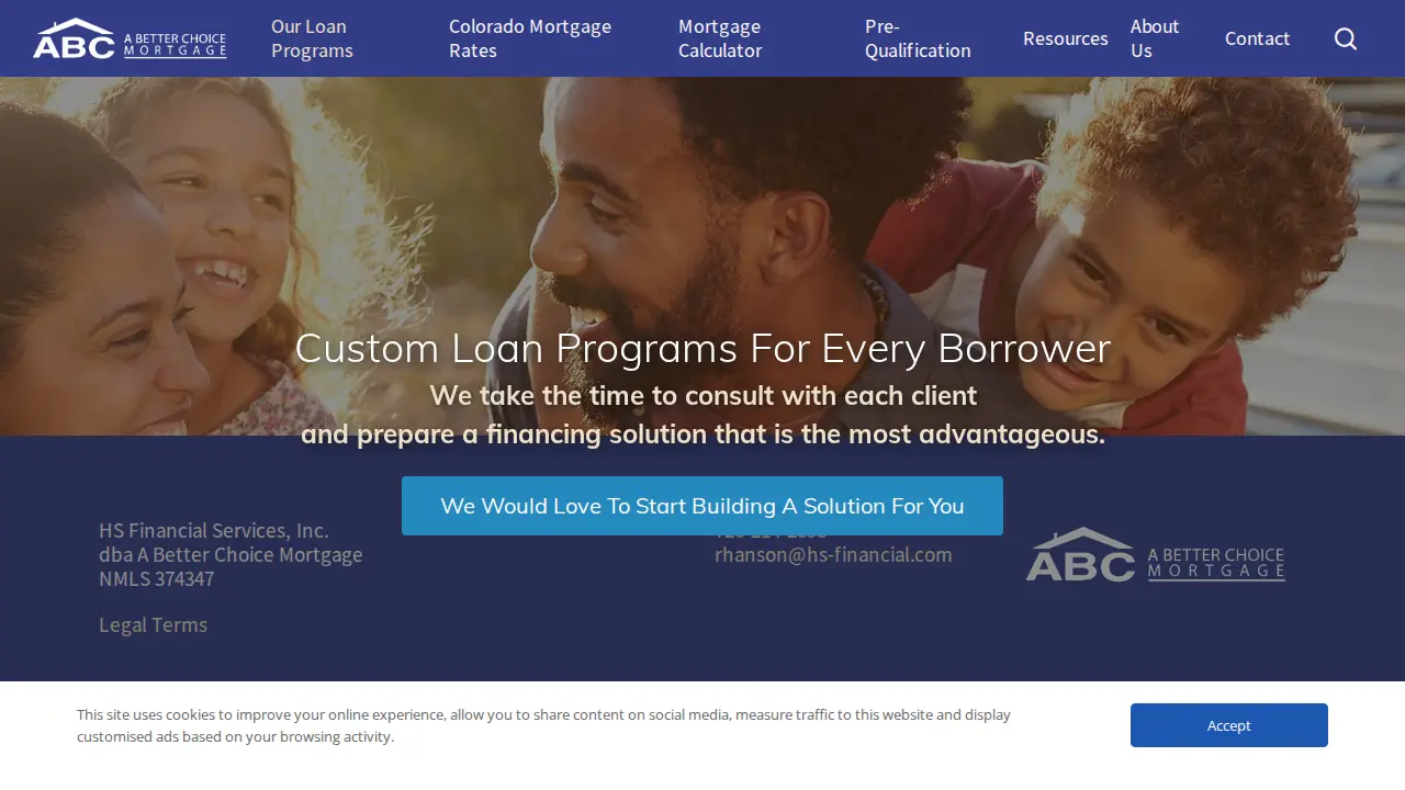 A Better Choice Mortgage page
